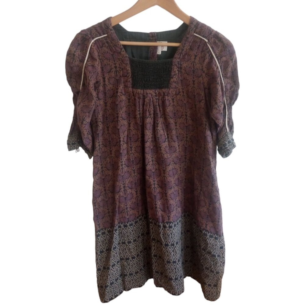 YO BABY- Bohemian dress with elastic smocking at neckline- Size S-Gently worn